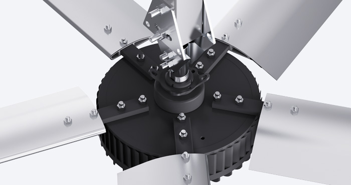 凡銳系列工業(yè)大風扇連接結(jié)構(gòu)